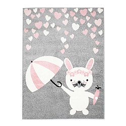 CHILDRENS RUGS rug for children room CHILDRENS RUGS for boy girl Bubble Rain grey Rabbit with umbrella