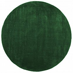 Round rug - Recycled PET with viscose look (green)