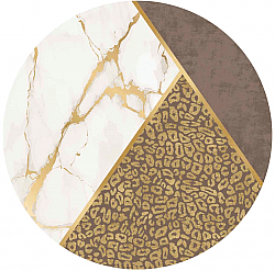 Round rug - Granada (brown/white/gold)