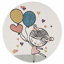 Childrens rugs - Balloon Girl Round (multi)