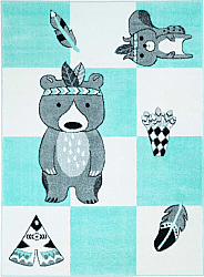 Childrens rugs - Bueno Indian Bear (turquoise)