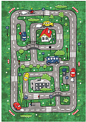 Childrens rugs - Village Road (green)