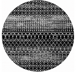 Round rug - Stella (black/white)